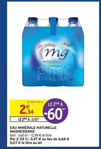 Intermarché Hyper Eau Minérale Naturelle Magnesienne offre