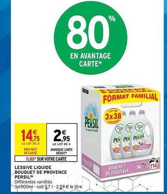 Intermarché Hyper Lessive Liquide Bouquet De Provence Persil offre