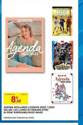 Intermarché Hyper Agenda Scolaires Licences 2022-2023 Solar-les Livres Du Dragon D'or-ki-oon-kurokawa-hogo Image offre