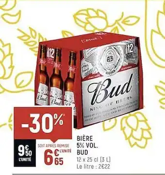 Spar Bière 5% Vol Bud offre