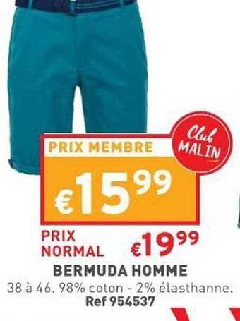 Trafic Bermuda Homme offre