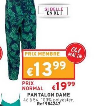 Trafic Pantalon Dame offre