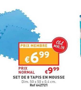 Trafic Set De 8 Tapis En Mousse offre