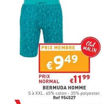 Trafic Bermuda Homme offre
