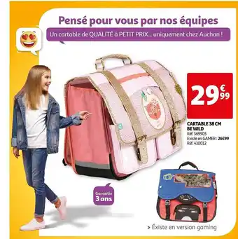 Auchan Cartable 38 Cm Be Wild offre
