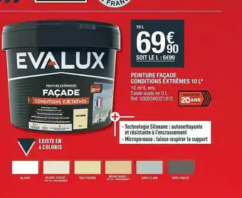 Brico Dépôt Peinture Façade Conditions Extrêmes 10l Evalux offre