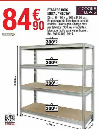 Brico Dépôt étagère Bois Métal offre