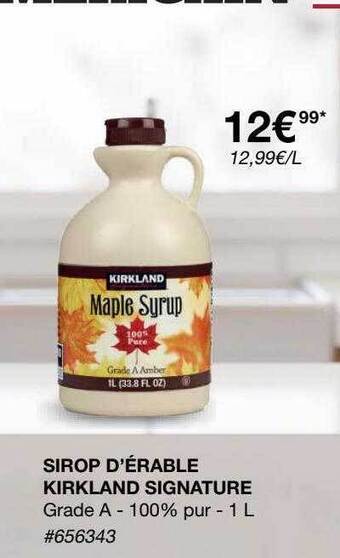 Costco Sirop D'érable Kirkland Signature offre