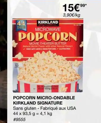Costco Popcorn Micro-ondable Kirkland Signature offre