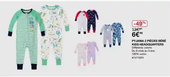 Costco Pyjama 2 Pièces Bébé Kids Headquarters offre