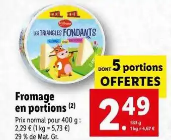 Lidl Fromage En Portions offre