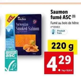 Lidl Saumon Fumé Asc Nautica offre