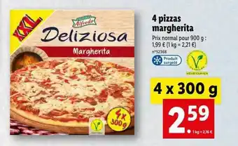 Lidl 4 Pizzas Margherita offre