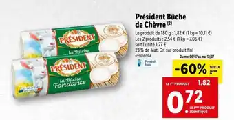 Lidl Président Büche De Chèvre offre