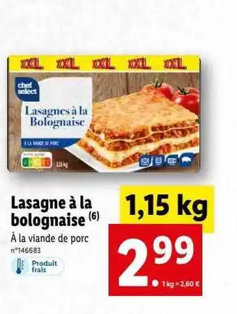 Lidl Lasagne à La Bolognaise offre