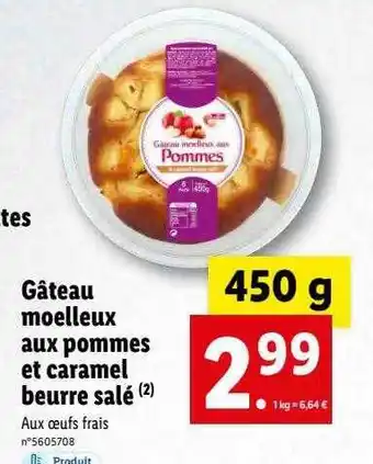 Lidl Gâteau Moelleux Aux Pommes Caramel Beurre Salé offre