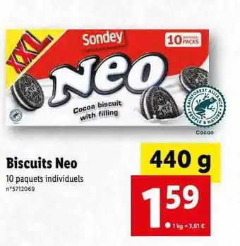 Lidl Biscuits Neo offre