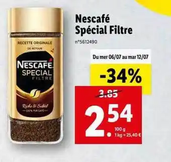 Lidl Nescafé Spécial Filtre offre