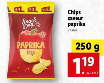 Lidl Chips Saveur Paprika Snack Day offre