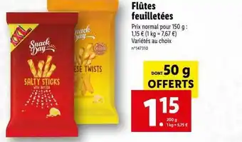 Lidl Flûtes Feuilletées Snack Day offre