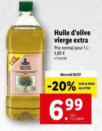 Lidl Huile D'olive Vierge Extra offre