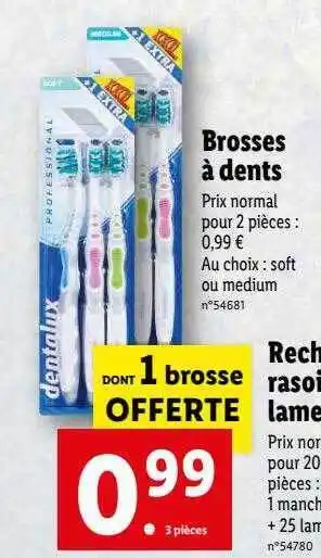 Lidl Brosses à Dents Dentalux offre