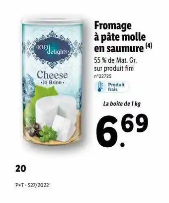 Lidl Fromage à Pâte Molle En Saumure offre