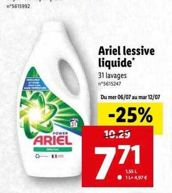 Lidl Ariel Lessive Liquide offre