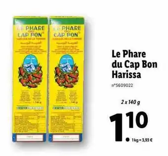 Lidl Le Phare Du Cap Bon Harissa offre