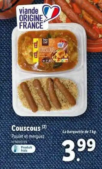 Lidl Couscous Poulet Et Merguez offre