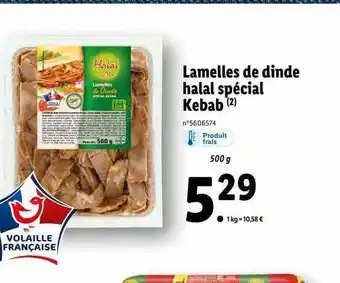 Lidl Lamelles De Dinde Halal Spécial Kebab offre
