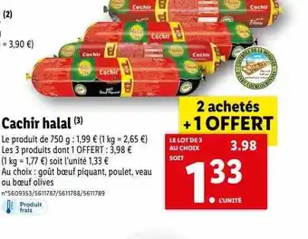 Lidl Cachir Halal offre