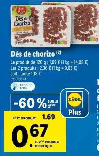 Lidl Dés De Chorizo offre