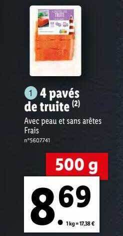 Lidl 4 Pavés De Truite offre