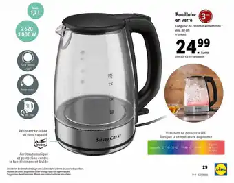 Lidl Bouilloire En Verre Silvercrest offre