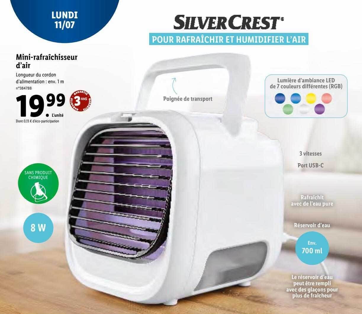 Promo Minirafraîchisseur D'air Silvercrest chez Lidl