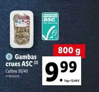 Lidl Gambas Crues Asc offre