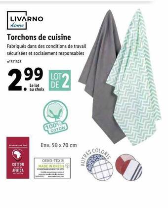 Lidl Livarno Home Torchons De Cuisine offre