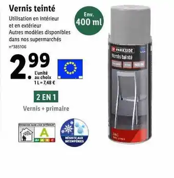 Lidl Vernis Teinté offre