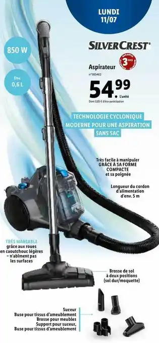 Lidl Silvercrest Aspirateur offre