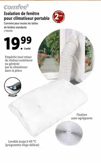 Lidl Comfee Isolation De Fenêtre Pour Climatiseur Portable offre