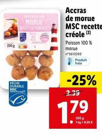 Lidl Accras De Morue Msc Recette Créole offre