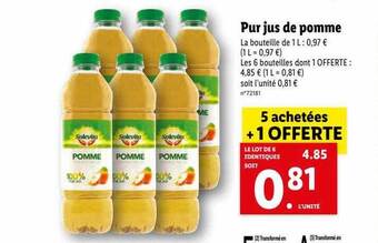 Lidl Pur Jus De Pomme offre