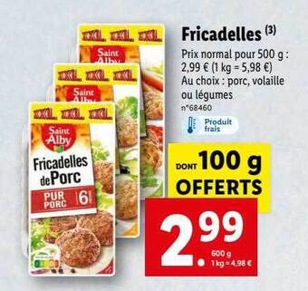 Lidl Fricadelles offre