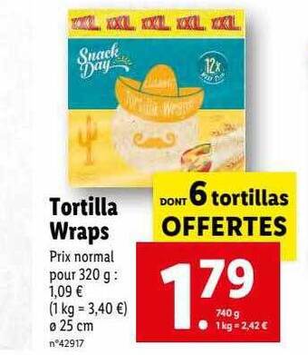 Lidl Tortilla Wraps offre