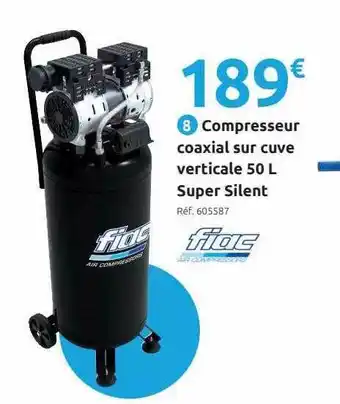 Mr Bricolage Compresseur Coaxial Sur Cuve Verticale 50l Super Silent Fiac offre