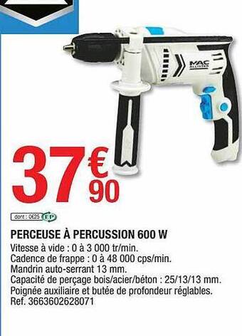 Brico Dépôt Perceuse à Percussion 600 W offre