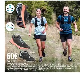 Decathlon Evadict Chaussure Trail Running Tr2 offre