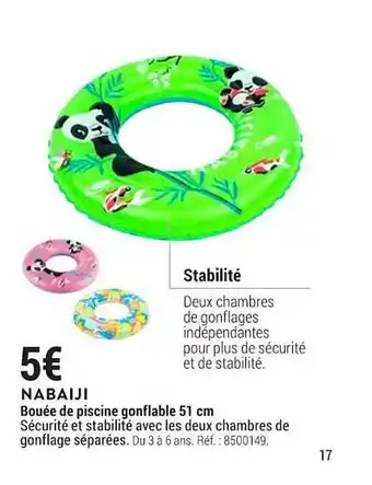 Decathlon Nabaiji Bouée De Piscine Gonflable offre