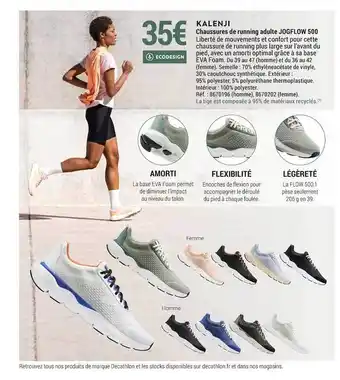 Decathlon Kalenji Chaussures De Running Adulte Jogflow 500 offre